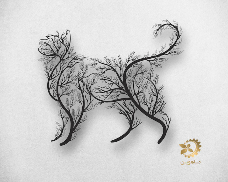تابلو فلزی طرح گربه