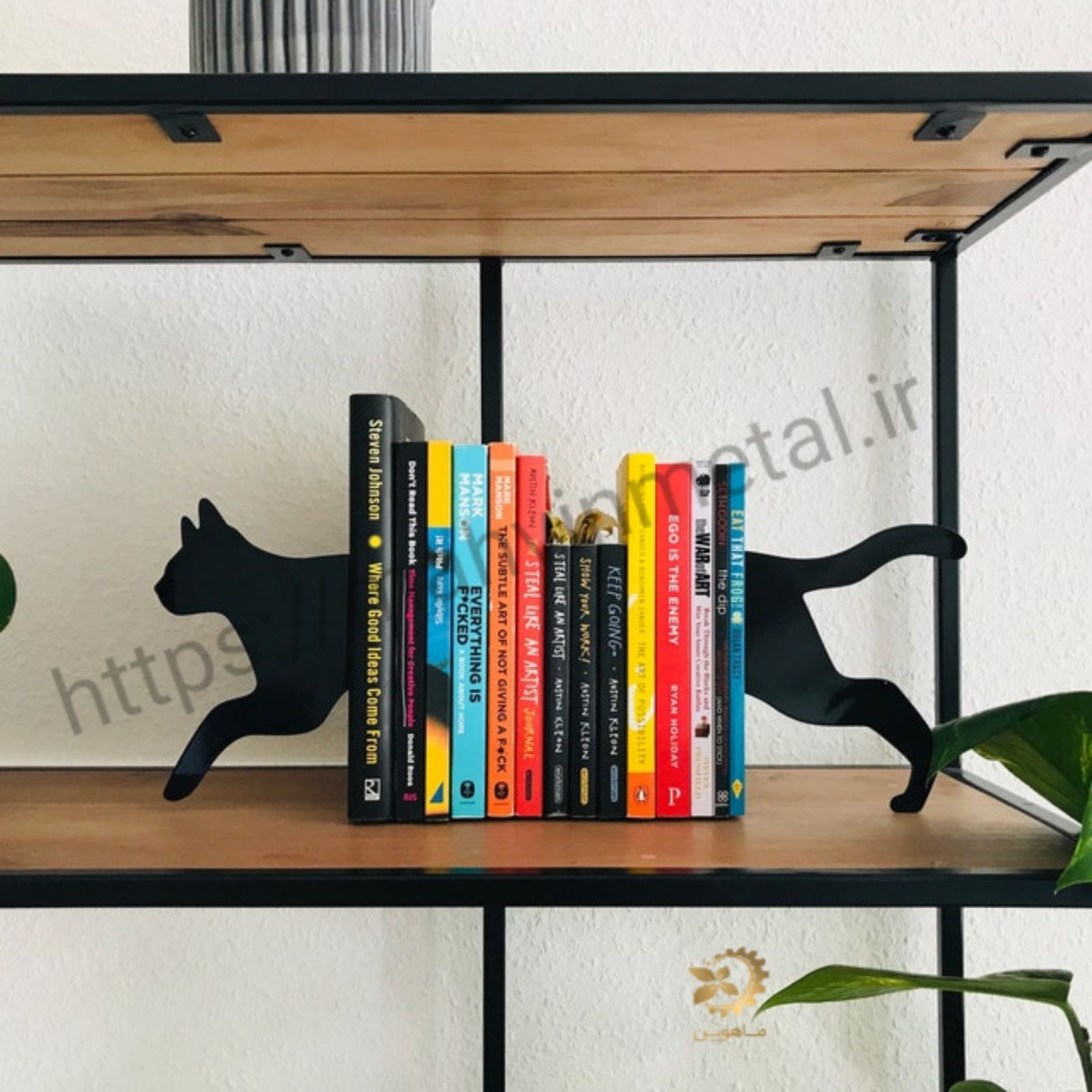 استند و نگهدارنده فلزی کتاب ،طرح گربه