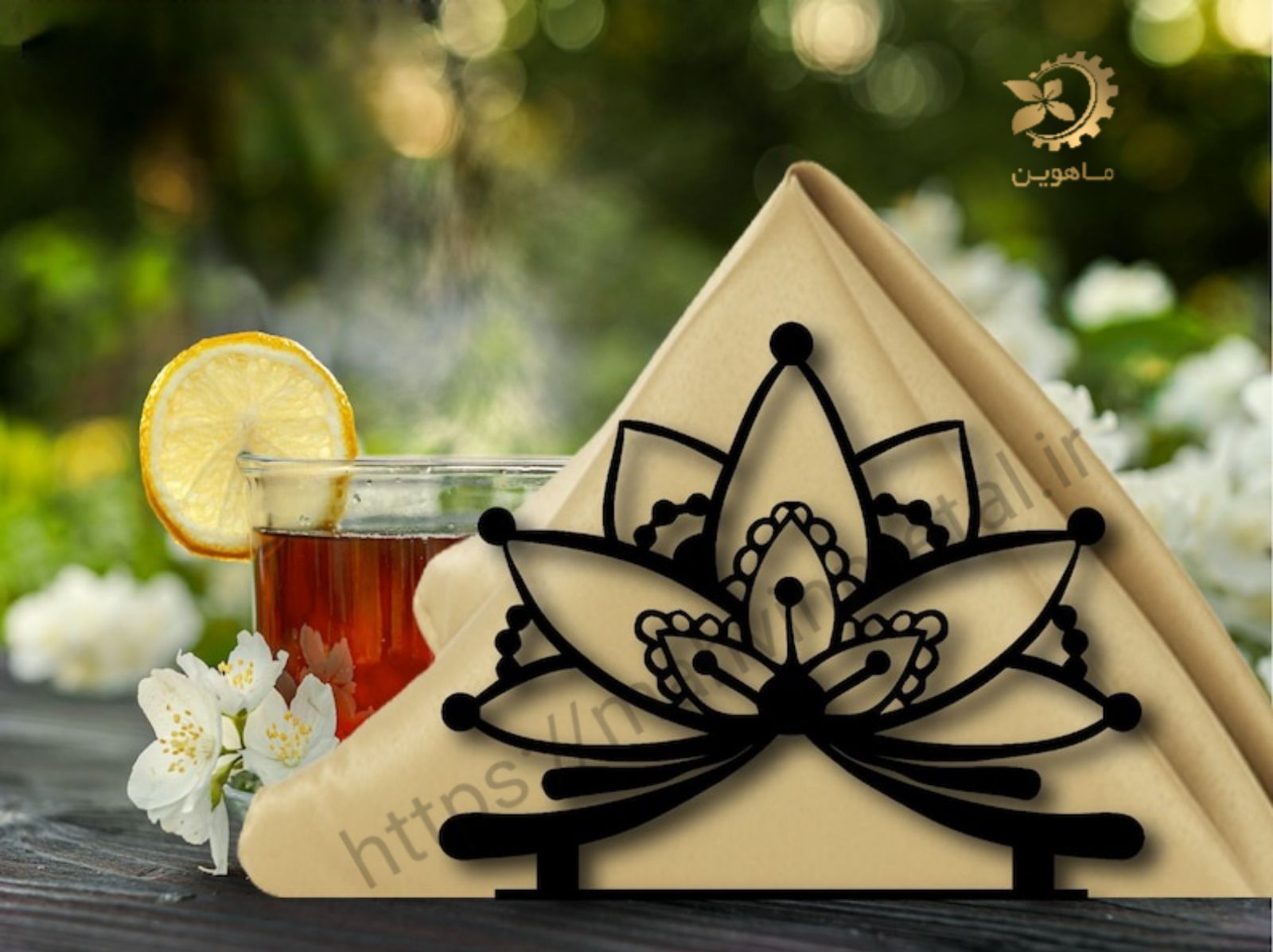 استند فلزی رومیزی ،دستمال کاغذی